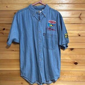Winners Circle DuPont Jeff Gordon #24 NASCAR Blue Men's Button Up Shirt L NWT